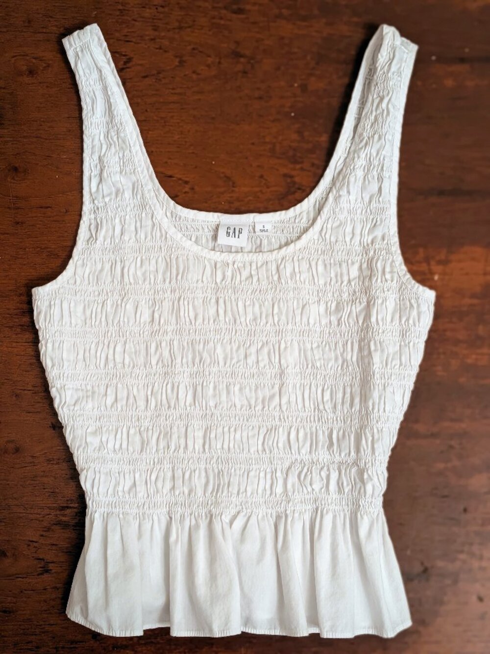 Gap Ruffle Tank Top, XS, White